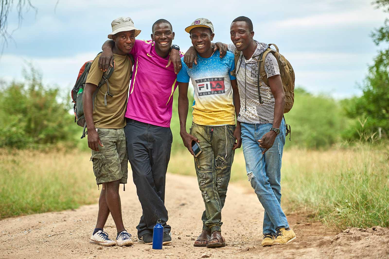 Albert with three friends