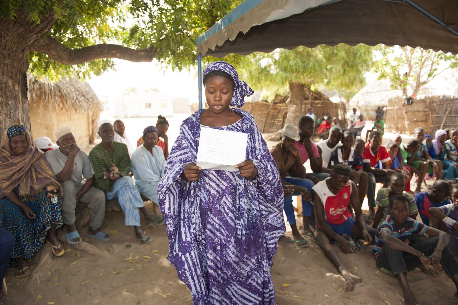 Girl holding a speech
