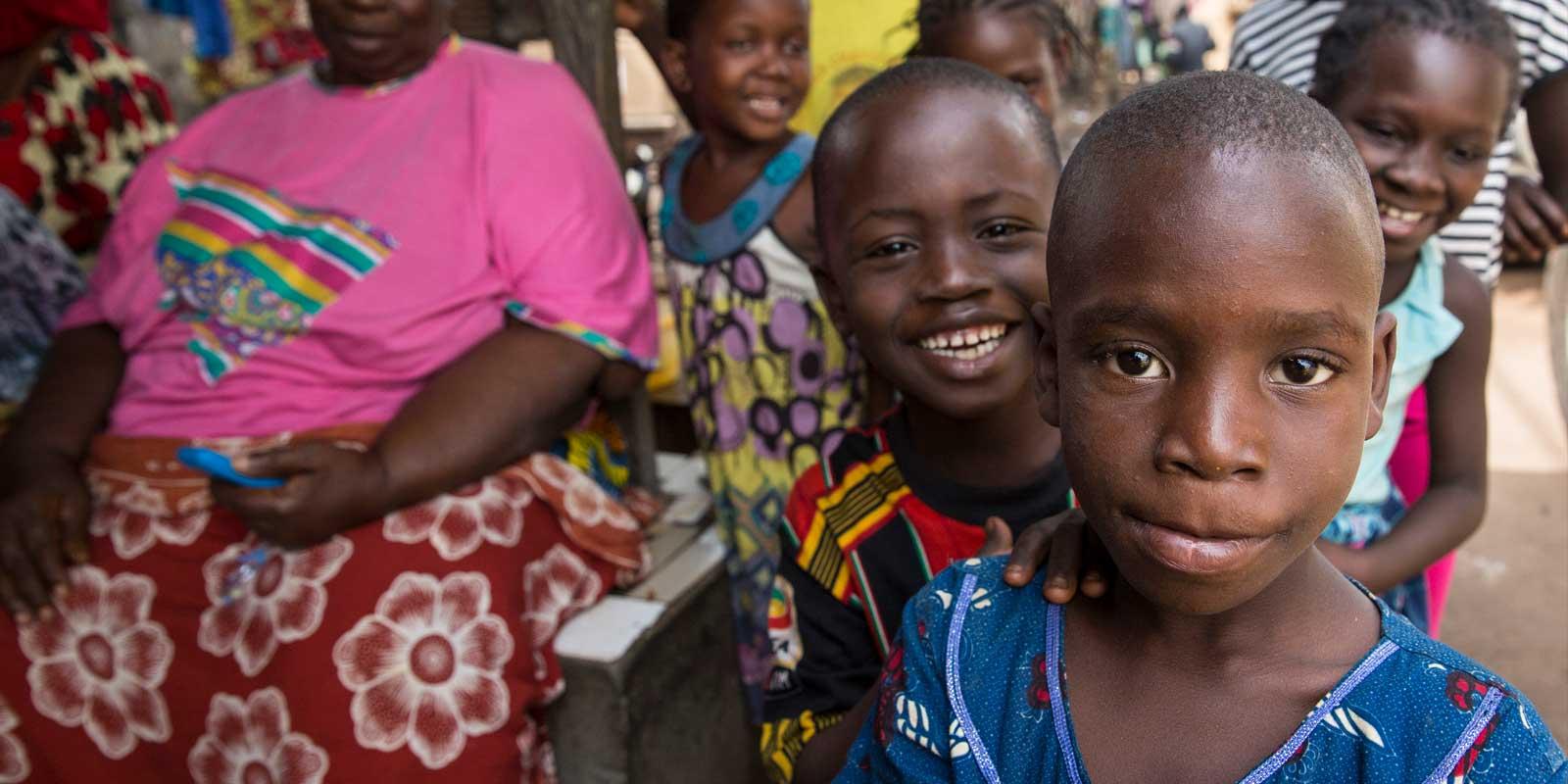 Two boys looking into the camera