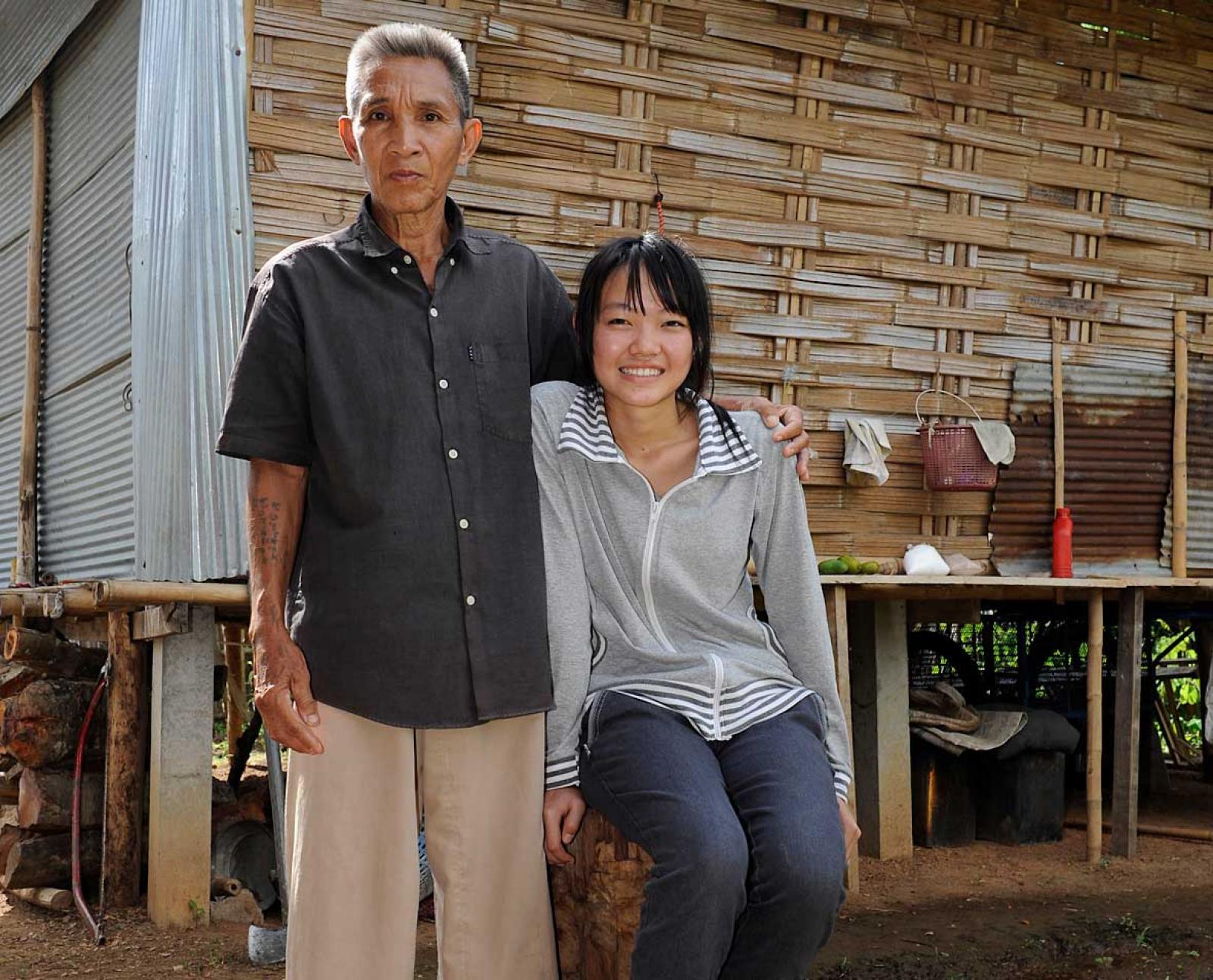 Jan Hom with her foster father.