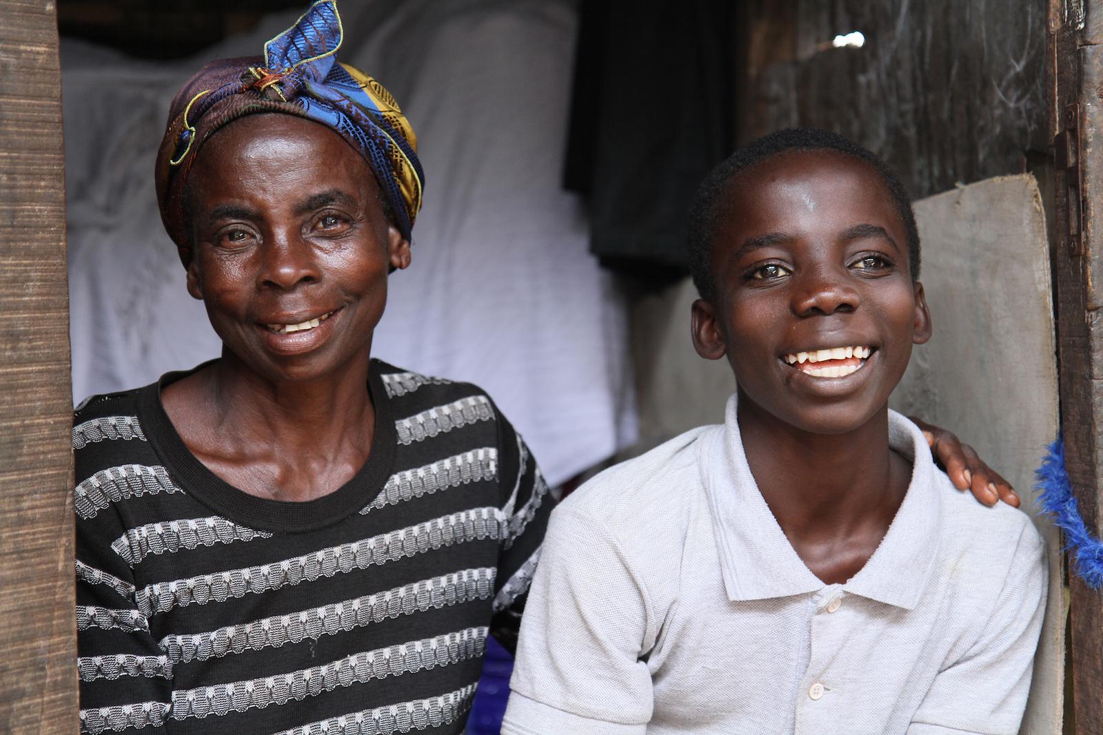 Mother and son, happy