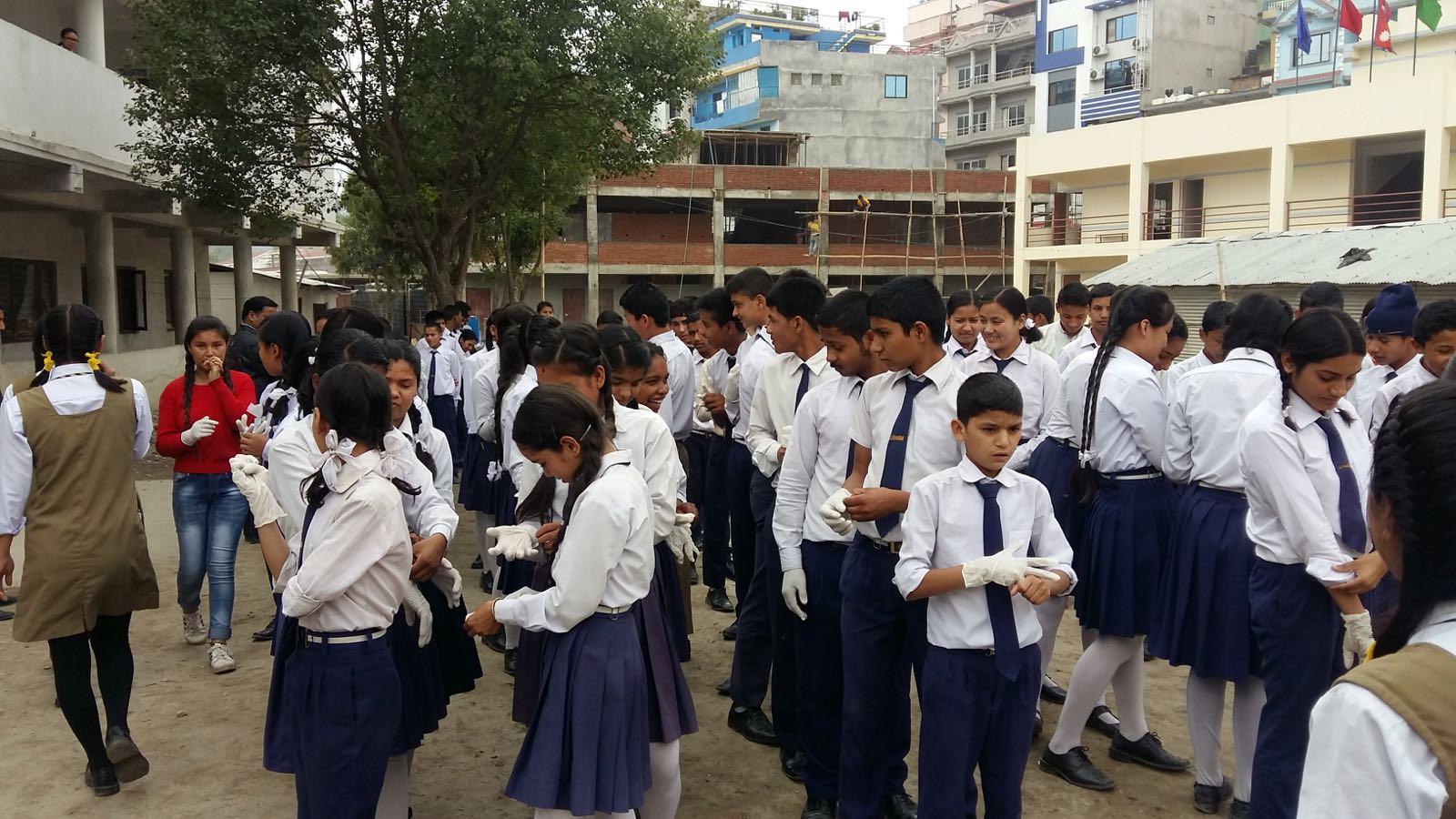 Children collecting litter