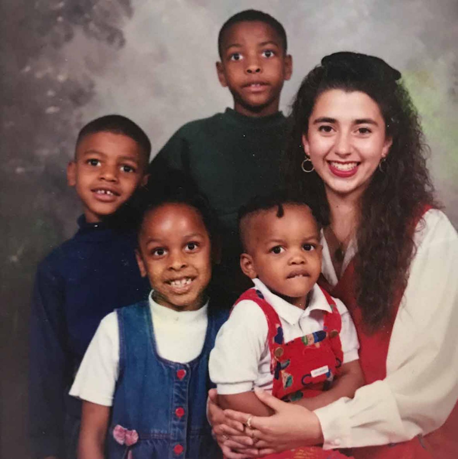 Rachel as a nanny with children