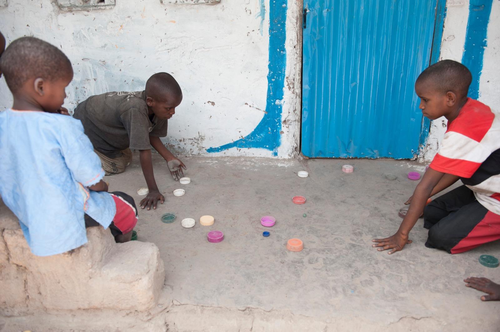 Boys playing a game