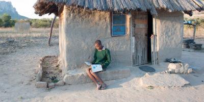 Girl reading magazine